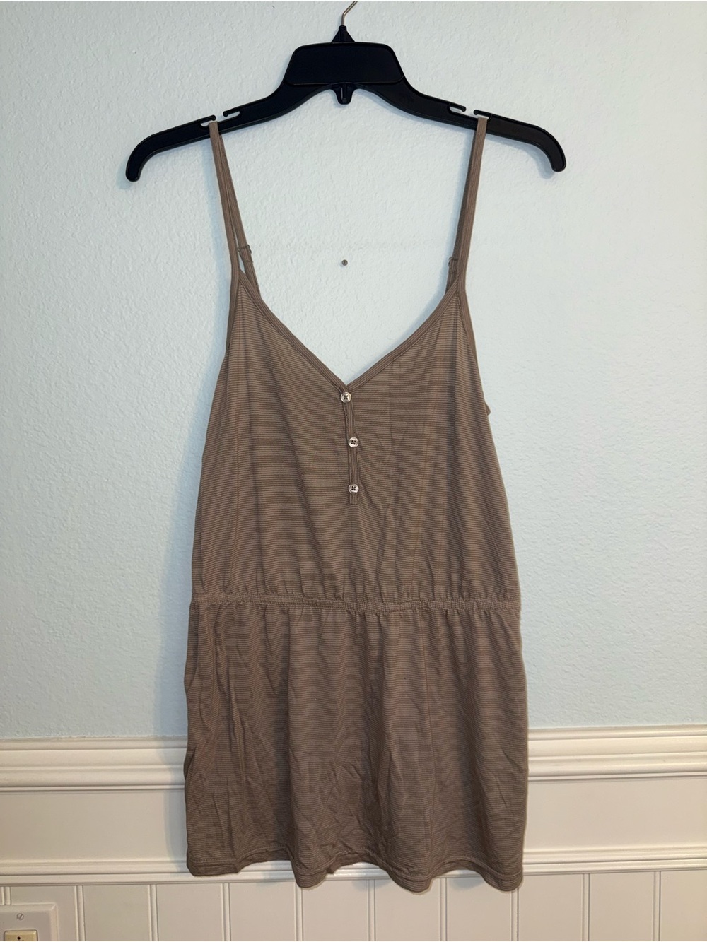 Nordstrom Taupe striped Henley Top